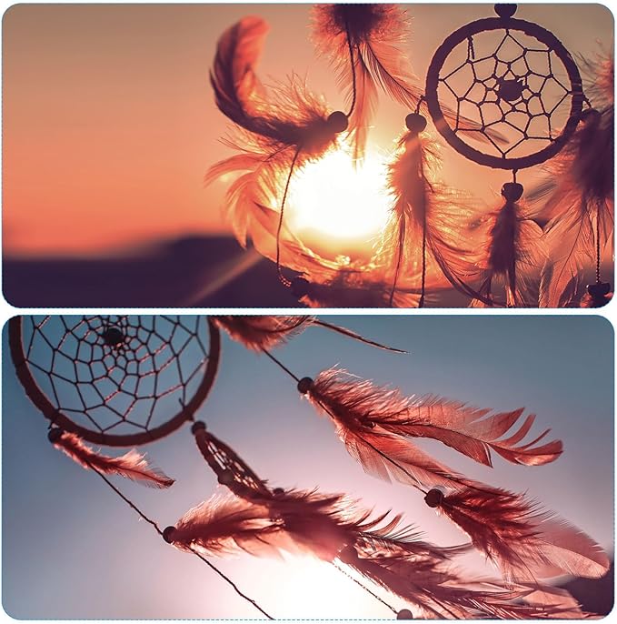 PATIKIL DIY Dream Catcher Kit, Making Dream Catcher Supplies Wall Hanging Handmade Dream Catcher Kits for Beginner Style 3, Red