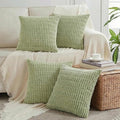 Fancy Homi 4 Packs Decorative Throw Pillow Covers for Living Room Couch Bed, Modern Farmhouse Boho Home Décor Accent Cushion Case, 18" x 18", Sage Green