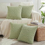 Fancy Homi 4 Packs Decorative Throw Pillow Covers for Living Room Couch Bed, Modern Farmhouse Boho Home Décor Accent Cushion Case, 18" x 18", Sage Green