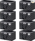HomeHacks Heavy Duty Moving Bags with Tag Pockets, Collapsible Storage Totes for Moving, Camping & Travel -Foldable Packing Boxes, Zipper Handles, Black（8 Packs, 88L）