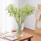 7.5 Inch Glass Hourglass Vase - Clear Ribbed Bud Flower Vases for Floating Candles, Centerpieces, Wedding Reception Decor - Hurricane Candle Holder for Home Decor, Housewarming Gift
