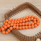 Meplait 39in Wood Bead Garland Farmhouse with Tassels,Versatile Prayer Beads Boho Chic Wall Hanging Home Decor (Orange)