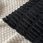 MIULEE Pack of 2 Corduroy Decorative Throw Pillow Covers 16x16 Inch Soft Boho Striped Pillow Covers Modern Farmhouse Home Decor for Halloween Sofa Living Room Couch Bed Black