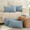 Fancy Homi 4 Packs Decorative Throw Pillow Covers for Living Room Couch Bed, Modern Farmhouse Boho Home Décor Accent Cushion Case, 20" x 12", Light Blue