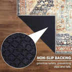 Keen Home Design 2x10 Rug - Machine Washable Runner with Non-Slip Backing, Ideal for Hallway, Entryway, Kitchen, Laundry Room - Vintage, Easy Clean, Durable, Low Pile Rug - (2'6" x 10')