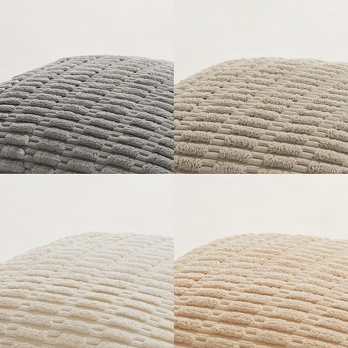 Fancy Homi 4 Packs Decorative Throw Pillow Covers for Living Room Couch Bed, Modern Farmhouse Boho Home Décor Accent Cushion Case, 12" x 12", Neutral