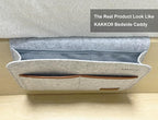Bedside Caddy, Sofa Caddy, Storage Organizer Pocket for Dorm, Bedroom, 5 Pockets Felt Organizer for Magazine, Remote, Phone, Tablet, Pad, Glasses, Pen, Remote Control (Light Grey-Short)