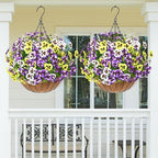MARTINE MALL 8 Bundles Look Real Artificial Flowers for Outdoors, Realistic Fake Outdoor Flowers, UV Resistant Silk Pansy Flowers for Outside Faux Flower Plants for Outdoor Porch Garden, Mixed Colors
