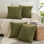 Fancy Homi 4 Packs Decorative Throw Pillow Covers for Living Room Couch Bed, Modern Farmhouse Boho Home Décor Accent Cushion Case, 22" x 22", Moss Green