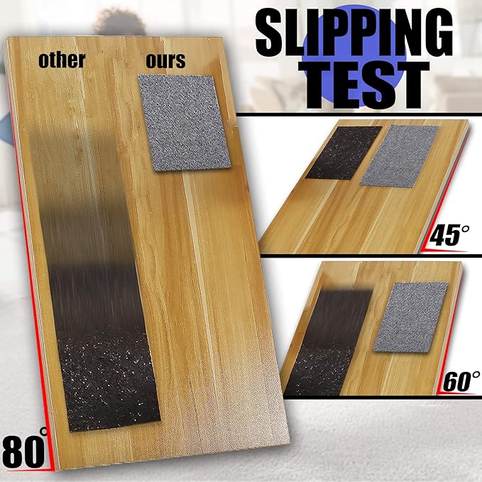 Non Slip Rug Pad Grippers - 5x7 Ft, 1/4" Thick, Felt + Rubber Double Layers Area Carpet Mat Tap, Provides Protection and Cushioning for Hardwood or Tile Floors