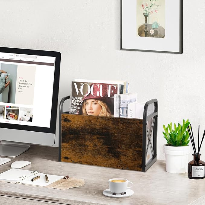 YINMIT Magazine Holder, Magazine Rack Floor, Magazine Storage Basket, Folder Organizer Bin for Books, Newspapers, Tablets