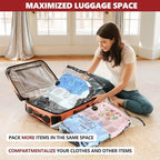 Vacuum Bags for Travel with Rechargeable Pump, 10 Large Compression Packing Seal Bags for Luggage Suitcase, Space Saver for Clothing and Clothes Storage Travel