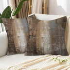 Taupe Abstract Art Artwork Pillow Cover, Gallery Modern Decorative Throw Pillows Cushion Cover for Bedroom Sofa Living Room 22 x 22 Inch Set of 2