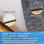 Non-Slip Rug Pads 1/4” Thick, 2x8Ft Waterproof Rugs Non Skid Rug Pad for All Floors and Finishes Durable Hardwood Floor Protective Felt Keeps Rugs in Place, Safe and Secure