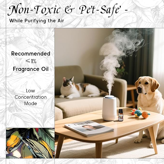 HIQILI Aqueous Bloom Diffuser Oil for Humidifier, Pets & Home, Long - Lasting Scent for Large Spaces, DIY & More - 0.34 Fl Oz
