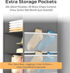 Deep Hanging Closet Organizers and Storage, Closet Hanging Storage Shelves with 5 Shelves and 4 Mesh Pockets, Heavy-Duty Closet Organizer for Clothes, Hats, and RVs and Dorm Essential,1-Pack, Grey