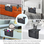 Bedside Caddy Bedside Storage Organizer Magazine Phone Tablet iPad Remote Holder, Organizer Caddy for Home College Dorm Bed, Sofa, Bunk Bed (Black)