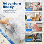 HOUSE DAY 18 Pack Vacuum Storage Bags with Electric Pump, Valve, Space Saver Vacuum Seal Bags for Clothing, Comforters, and Travel Essentials 3 Jumbo,3 Large,3 Medium,3 Small/3 Small,3 XS Roll Up Bag