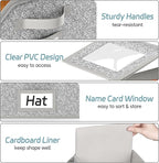 AOODA 3 PCS Stackable Hat Storage for Baseball Caps, Holds up to 36 Caps Cap Organizer for Closet, Sturdy Hat Boxes for Men with Cardboard, Grey