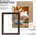 KTKDE 12x12 Picture Frame Set of 3, Walnut Wooden frames, Wall Hanging Display, Best Square Photo Frame Studio Gallery for Photos, Posters & Art Prints