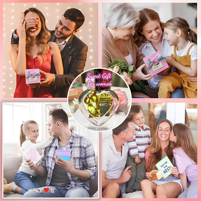 Happy Birthday Music Box,Little Shape of Love Heart Wind Up Musical Boxes for Her,Mom,Dad,Women,Granddaughter.Gifts for Anniversary/Birthday/Christmas/Valentine's/Mother's/Father's Day.