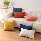 Aegero Pack of 2 Corduroy Decorative Throw Pillow Covers 12x24 Inch Soft Striped Pillow Covers Modern Farmhouse Home Decor for Sofa Living Room Couch Bed（Sky Blue）