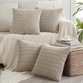 Fancy Homi 4 Packs Decorative Throw Pillow Covers for Living Room Couch Bed, Modern Farmhouse Boho Home Décor Accent Cushion Case, 12" x 12", Taupe