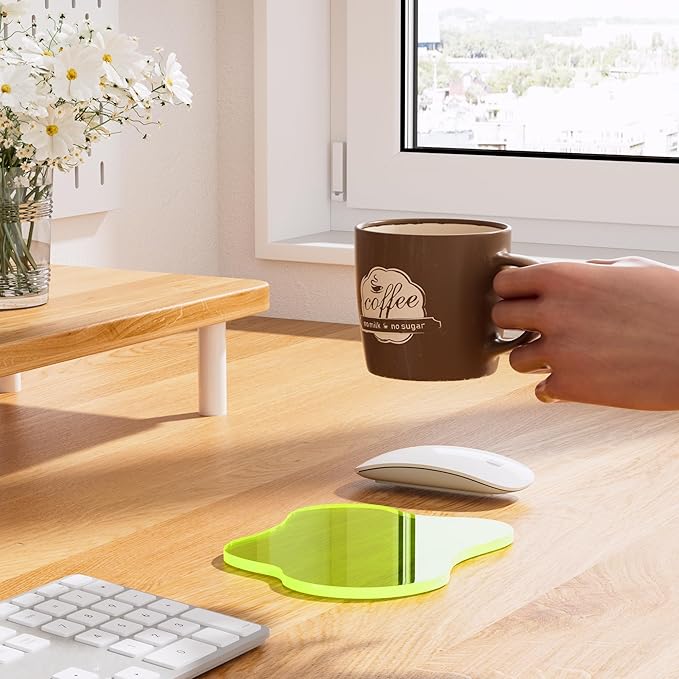 Acrylic Coaster for Desk, Clear Bar Drink Coaster, Clear Cloud Shape Coffee Cup Coaster, Perfect for Tabletop Protection and Accessories Display.