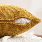 MIULEE Pack of 4 Couch Throw Pillow Covers 20x20 Inch Neutral Gold/Brown Soft Decorative Chenille Pillow Covers Farmhouse Accent Cushion Covers for Boho Home Decor Sofa Bedroom Living Room