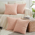 Fancy Homi 4 Packs Decorative Throw Pillow Covers for Living Room Couch Bed, Modern Farmhouse Boho Home Décor Accent Cushion Case, 26" x 26", Blush Pink