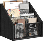 YATINEY Magazine Holder, Wood Magazine Rack Floor, Mail Organizer Countertop, Magazine Mail Holder Sorter, Record Holder for Magazines, Books, Newspapers, Tablets, Black MR02BB