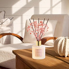 Cocorrína Premium Reed Diffuser Set with Preserved Baby's Breath & Cotton Stick Sandalwood Rose | 6.7oz Scent Fragrance Oil Diffuser for Bedroom Bathroom Home Décor