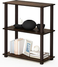 Furinno TURN-S-TUBE Storage Shelves, 3-Tier Book Shelf, Corner Shelf, Toolless Open Shelves, for Organization and Storage, Living Room, Garage, Home Office, Walnut