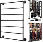 Wall Mounted Display Rack, 7-Layer Wrapping Paper Ribbon Organizer Scarves Tie & Scarf Rack Belts Towel Holder Necktie Hijab Stand Metal Shelving for Home, Retail Stores, Flower Shop