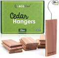 ecoKiwi Cedar Blocks for Clothes Storage - 20 Pack Hang Ups - 100% Natural Aromatic Cedar Planks for Closets and Drawers - Cedar Wood Hangers Balls Chips with Sandpaper - Cedarwood Scented Freshener