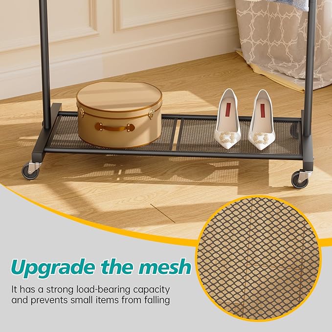 SINGAYE Clothes Rack Garment Coat ：Drying Clothing Racks Metal Freestanding for Hanging Clothes Portable Closet for Laundry Bedroom Black