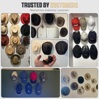 Modern JP Adhesive Hat Hooks for Wall (12-Pack) - Cowboy Hat Rack, Wide Brim Hat Organizer, Strong Hold Hat Hangers for Wall - White