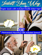 Exquisite Enamel Design Mezuzah with Scroll, Easy Install Use Double-Sided Tape, Tree of Life Theme Mezuzah for Door with Crystal Diamond Accent for Any Memorable Jewish Occasions, 3.8”
