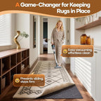 Veken Non Slip Cushioned Runner Rug Pad Gripper 2 x 6 Ft, Felt and Silicone Backing, 1/4 inch Thick Carpet Liner for Hardwood Floors and Finishes, Under Area Rugs Anti Skid Mat, Keep Rugs in Place