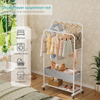 SINGAYE Clothes Garment Coat Rack Drying Clothing Racks Metal Freestanding for Hanging Clothes Portable Closet for Laundry Bedroom White