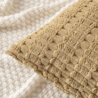 MIULEE Pack of 2 Corduroy Decorative Throw Pillow Covers 16x16 Inch Soft Boho Striped Pillow Covers Modern Farmhouse Home Decor for Sofa Living Room Couch Bed Khaki