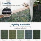 Lessymo Floral Living Room Rug 5x7 Area Rug, Vintage Forest Washable Rugs for Dining Room, Bedroom, Low Pile Non Slip Rubber Green Mat, Vintage Distressed Boho Flower Print, Forest Green