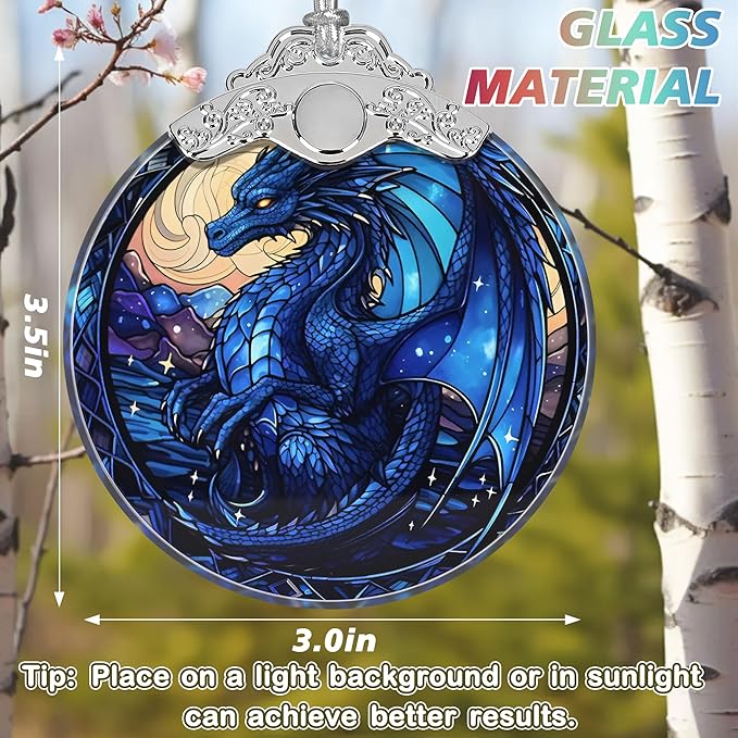 Beautiful Irina Dragon Stained Glass Orament - Christmas Ornament - Christmas Decorations for Tree - Holiday Present ldeas - Gift Exchange