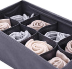 DIOMMELL 6 Pack Foldable Cloth Storage Box Closet Dresser Drawer Organizer Fabric Baskets Bins Containers Divider for Clothes Underwear Socks Lingerie Clothing, Dark Grey 00-0600