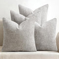 MIULEE Pack of 4 Couch Throw Pillow Covers 20x20 Inch Light Gray Soft Decorative Chenille Pillow Covers Farmhouse Accent Cushion Covers for Boho Spring Home Decor Sofa Bedroom Living Room