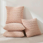 Fancy Homi 4 Packs Decorative Throw Pillow Covers for Living Room Couch Bed, Modern Farmhouse Boho Home Décor Accent Cushion Case, 20" x 20", Blush Pink