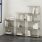 Furinno Turn-N-Tube Book Shelf, 4-Tier Bookshelf, Bookcase with Multipurpose Compact Display Rack, 11.6 x 23.6 x 43.2, for Living Room, Bedroom, Home Office, Sonoma Oak/White