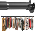 Closet Rod 30-63 Inches, Adjustable Heavy Duty Metal Black Closet Rods for Hanging Clothes 1.3 Inches Diameter for Wardrobes Laundry