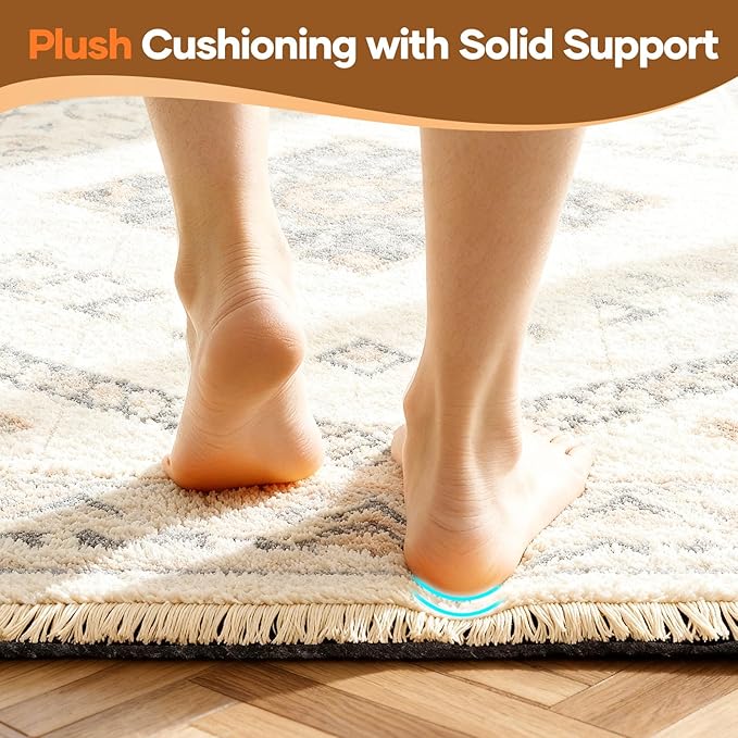 Veken Non Slip Cushioned Rug Pad Gripper 2 x 3 Ft, Felt and Silicone Backing, 1/4 inch Thick Carpet Liner for Hardwood Floors and Finishes, Under Area Rugs Anti Skid Mat, Keep Rugs Safe and in Place