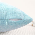 CaliTime Throw Pillow Covers Decorative 22 X 22 Inches Pack of 2 Cozy Chenille Cushion Cases for Couch Sofa Bed Living Room Home Light Blue Grey
